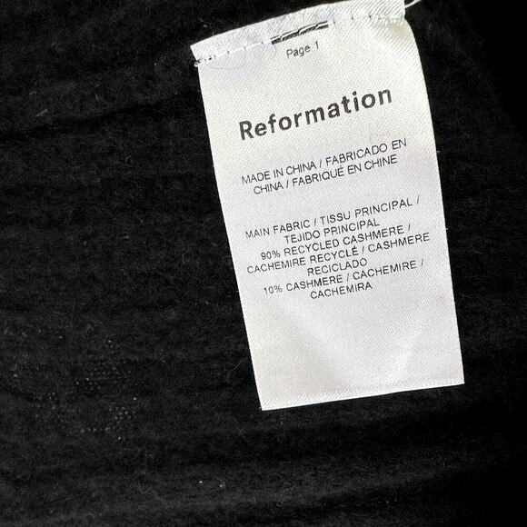 Reformation Austino Cashmere Ribbed Pants Wide Leg Pull On Drawstring MEDIUM - Picture 7 of 8